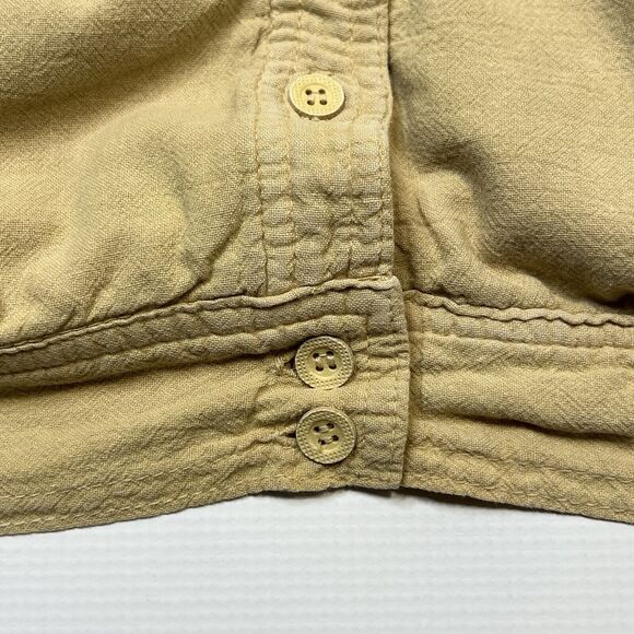 Color Me Cotton Shirt Women's Size Small Yellow Button Up Balloon Sleeve - Picture 8 of 10